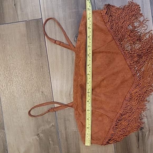 Cider brand brown skirt and crop top fringe set top small skirt large mini skirt - Picture 14 of 15